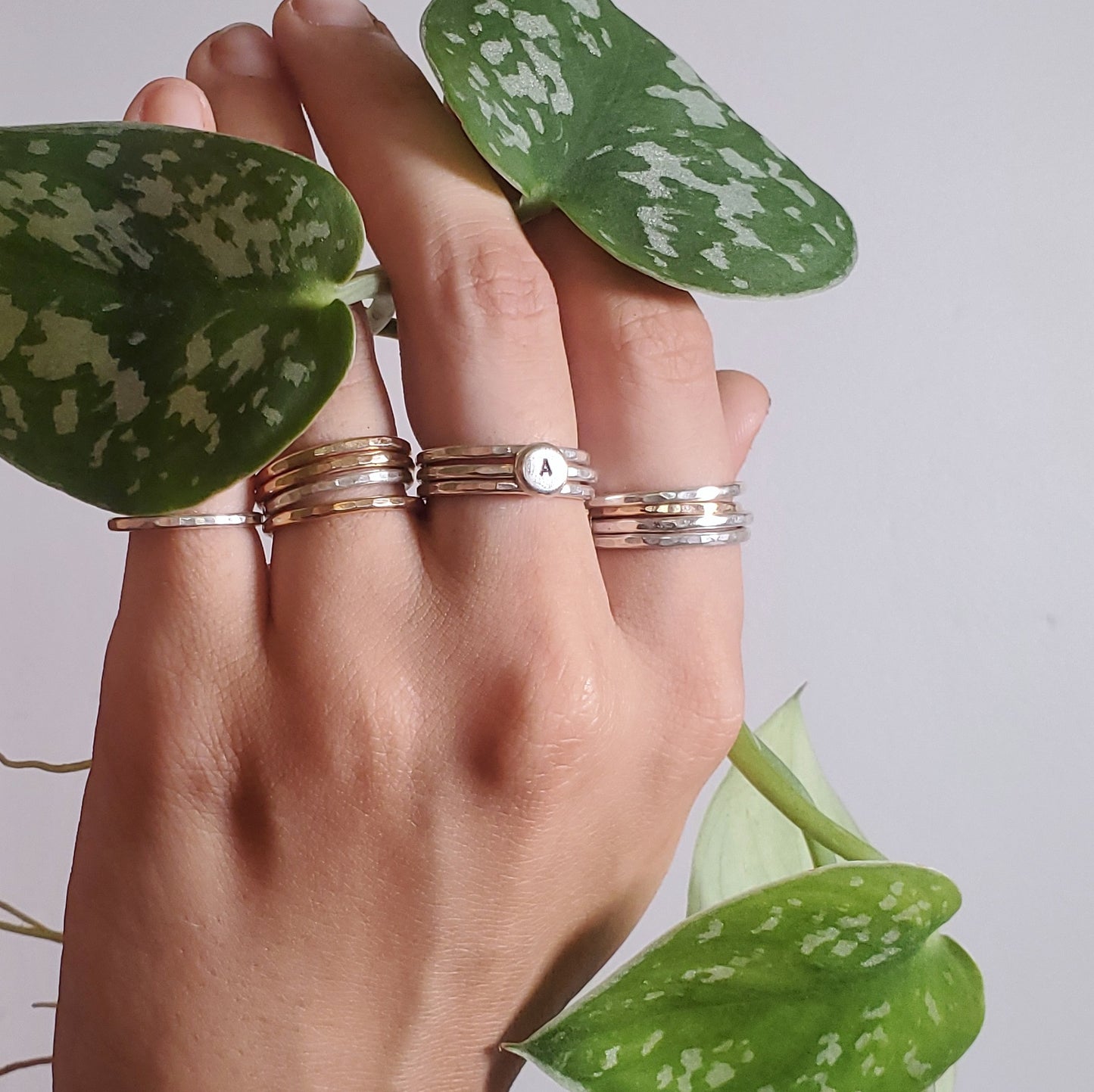 Custom Initial Ring Stacker Set