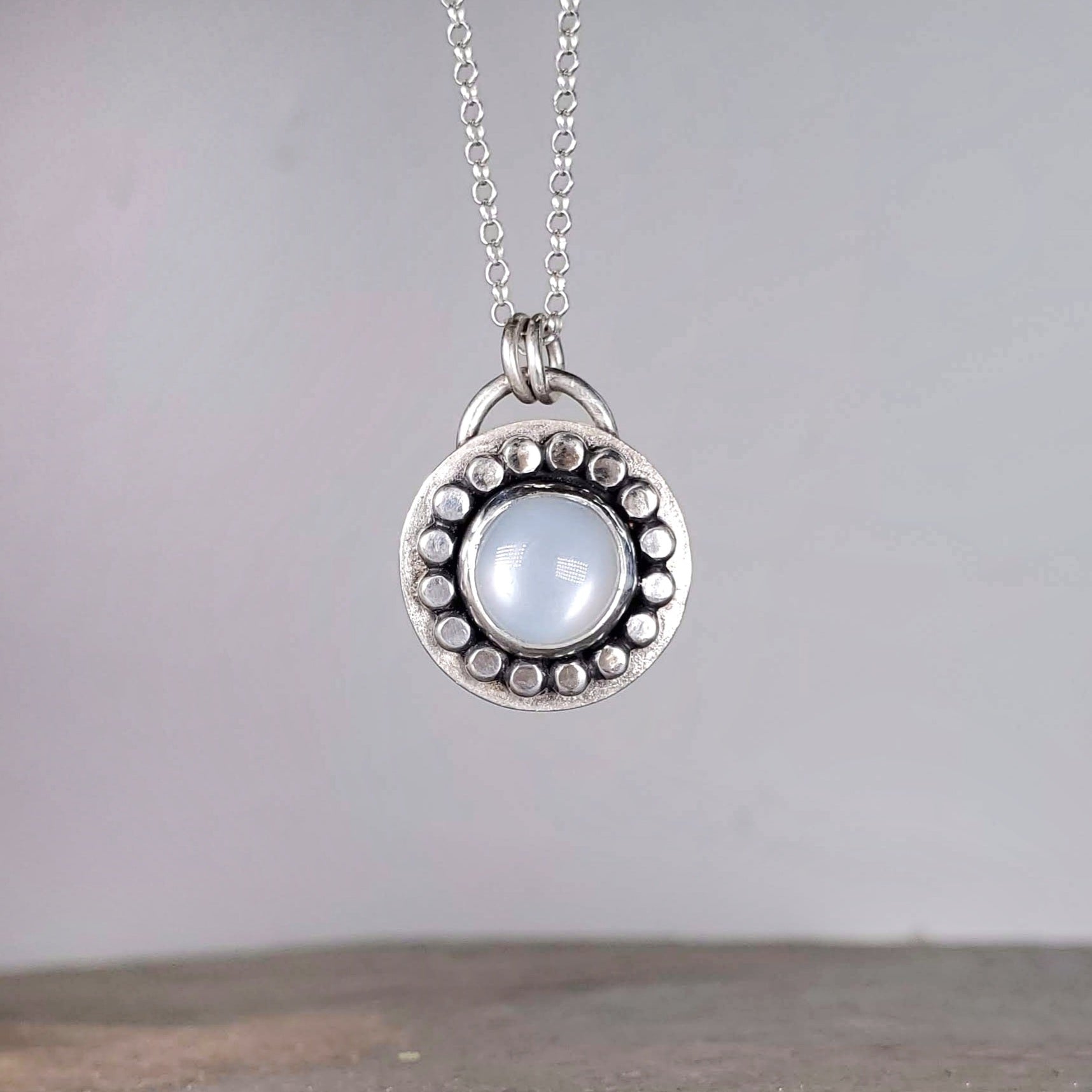 Raw Moonstone Sterling buy Silver Necklace earthegy #639