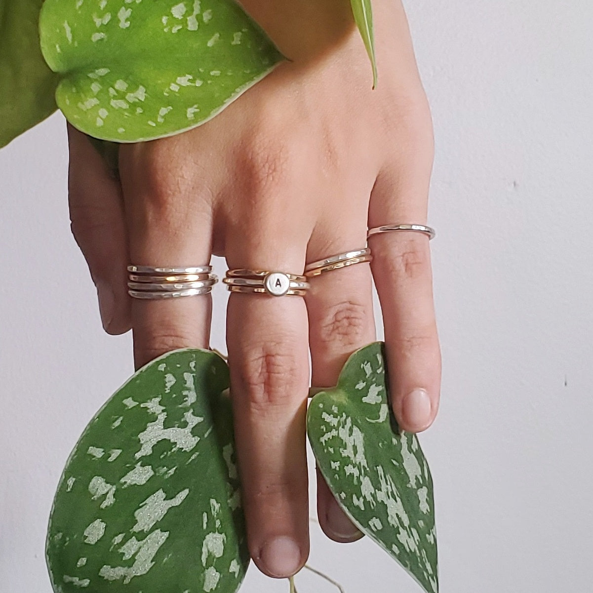 Custom Initial Ring Stacker Set